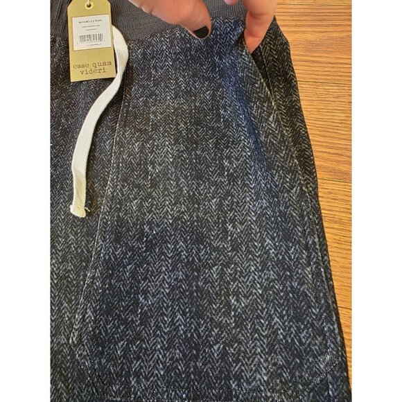 Mcnairy & Co Sweatpants Mens sz M Black Gray Chevron Streetwear Cuffed Heavy NWT - Picture 5 of 11